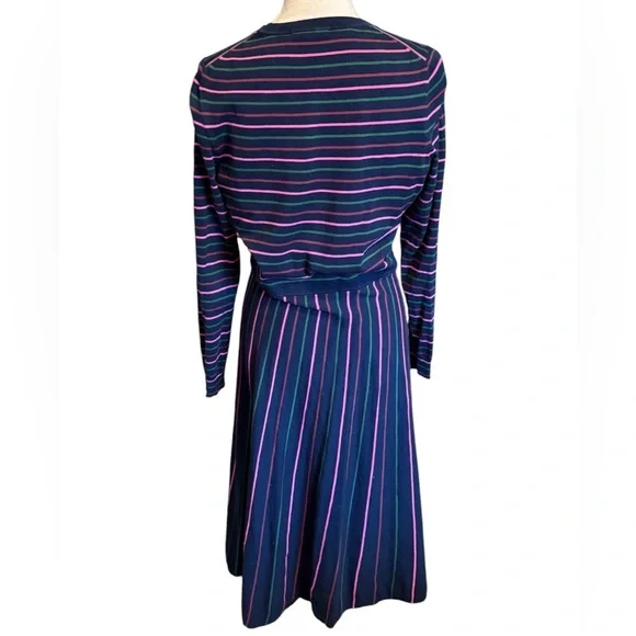 BODEN - Maria Knitted Midi Dress Navy And Pink - Picture 6 of 7